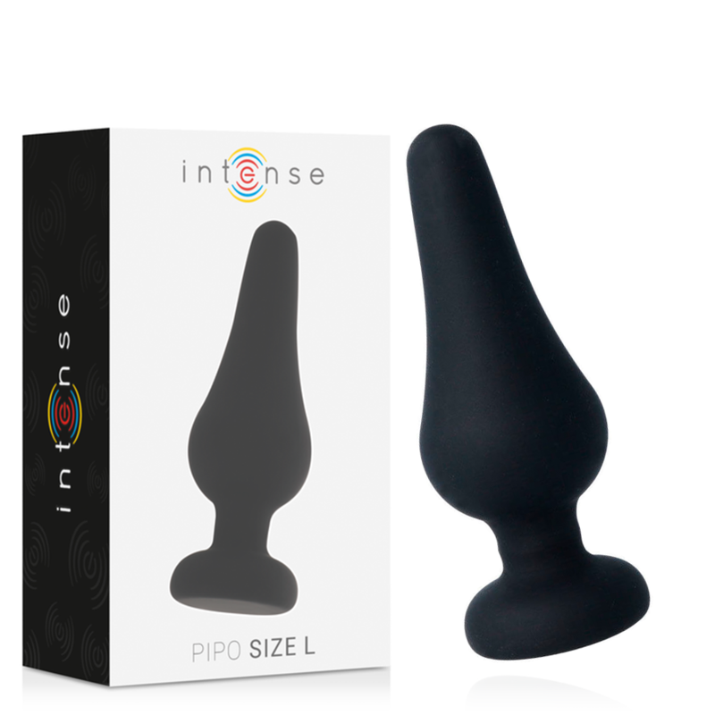 Intense - Plug Anal Pipo L Silicone Noir 13 Cm